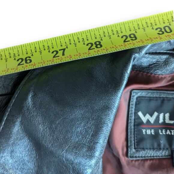 Vintage 90s WILSON Women's L Leather 3-button Long sleeve Jacket Black Retro - Picture 8 of 10